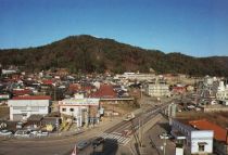 A view of the Mori Clan's main castle site (Photograph taken circa 1994)